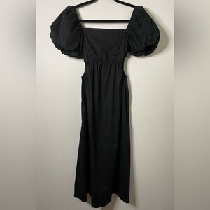 Aqua Women puff sleeve Black dress size Small